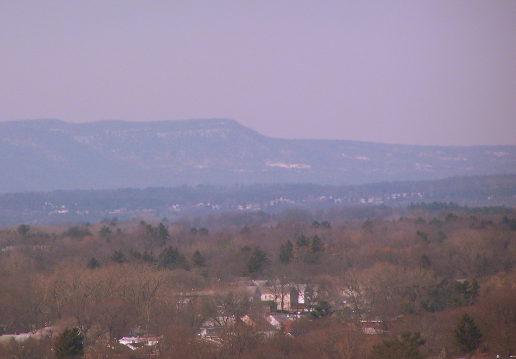 Darkened sky escarpment photo